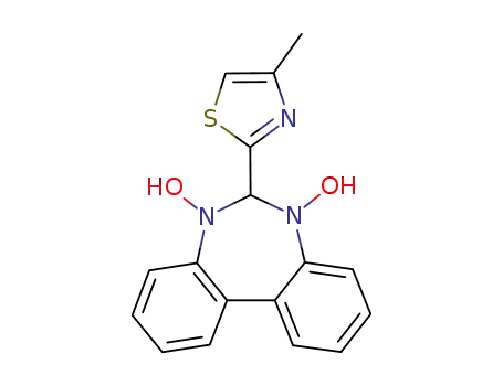 Molecular Structure of 55152-99-3 (6-(4-methyl-1,3-thiazol-2-yl)-5H-dibenzo[d,f][1,3]diazepine-5,7(6H)-diol)