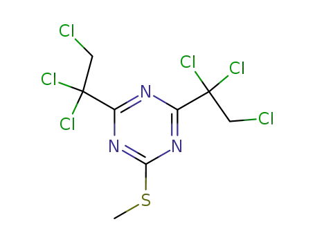 Molecular Structure of 5516-48-3 (2-(methylsulfanyl)-4,6-bis(1,1,2-trichloroethyl)-1,3,5-triazine)