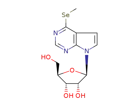 Molecular Structure of 60870-17-9 (4-(methylselanyl)-7-pentofuranosyl-7H-pyrrolo[2,3-d]pyrimidine)