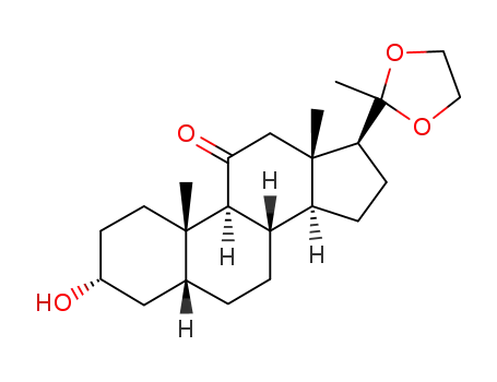 Molecular Structure of 15807-38-2 (20,20-ethanediyldioxy-3α-hydroxy-5β-pregnan-11-one)