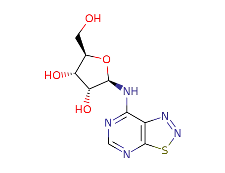 Molecular Structure of 61038-43-5 (N-[1,2,3]thiadiazolo[5,4-d]pyrimidin-7-ylpentofuranosylamine)