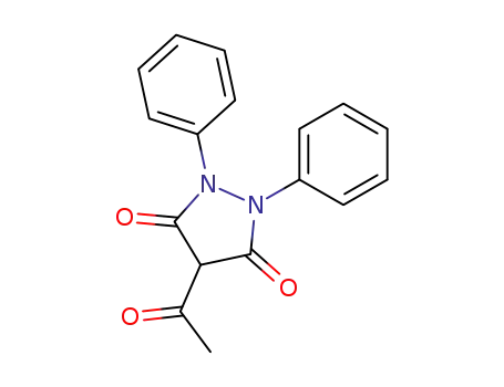 Molecular Structure of 6139-79-3 (4-Acetyl-1,2-diphenyl-3,5-pyrazolidinedione)