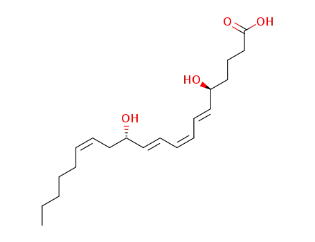Molecular Structure of 73151-67-4 ((5S,12S)-DIHYDROXY-(6E,8E,10E,14Z)-EICOSATETRAENOIC ACID)