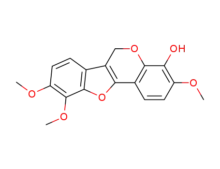Molecular Structure of 55306-16-6 (3,9,10-Trimethoxy-6H-benzofuro[3,2-c][1]benzopyran-4-ol)