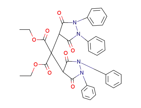 Molecular Structure of 6139-71-5 (Bis(3,5-dioxo-1,2-diphenyl-4-pyrazolidinyl)malonic acid diethyl ester)