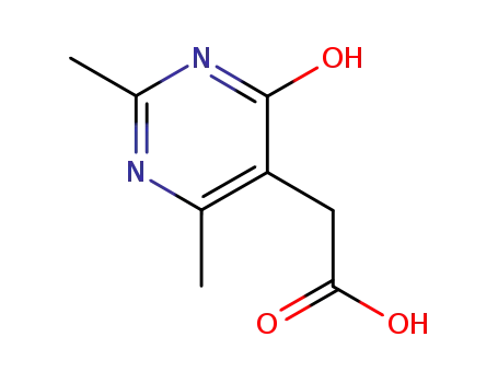 Molecular Structure of 5536-40-3 ((4-HYDROXY-2,6-DIMETHYL-PYRIMIDIN-5-YL)-ACETIC ACID)