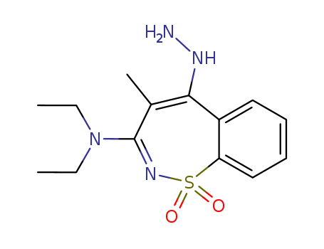 1,2-Benzothiazepin-3-amine,N,N-diethyl-5-hydrazinyl-4-methyl-, 1,1-dioxide cas  61766-90-3