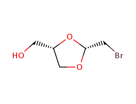 Molecular Structure of 6204-43-9 (trans-2-bromomethyl-1,3-dioxolane-4-methanol)
