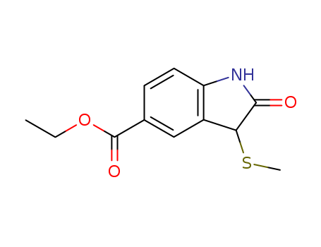 1H-Indole-5-carboxylic acid, 2,3-dihydro-3-(methylthio)-2-oxo-, ethyl
ester