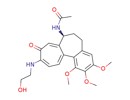 Molecular Structure of 55340-40-4 (N-{10-[(2-hydroxyethyl)amino]-1,2,3-trimethoxy-9-oxo-5,6,7,9-tetrahydrobenzo[a]heptalen-7-yl}acetamide)
