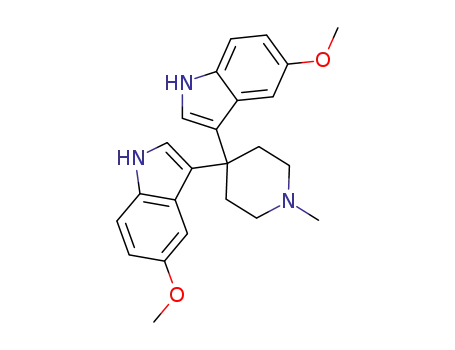 Molecular Structure of 55556-56-4 (5,5'-dimethoxy-3,3'-(1-methyl-piperidine-4,4-diyl)-bis-indole)