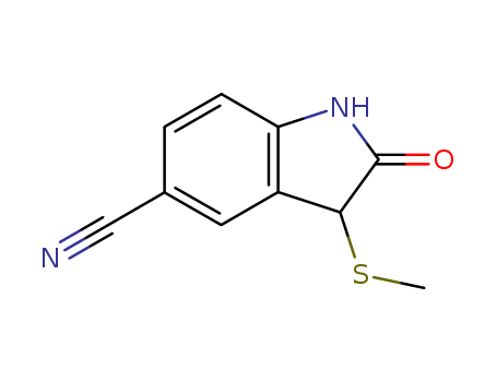 1H-Indole-5-carbonitrile, 2,3-dihydro-3-(methylthio)-2-oxo-