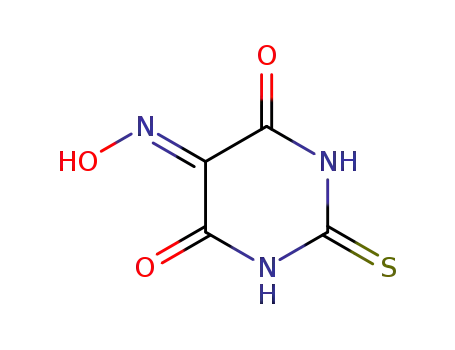 Molecular Structure of 23036-77-3 (4,5,6(1H)-Pyrimidinetrione,dihydro-2-thioxo-, 5-oxime)