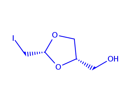 Molecular Structure of 61508-55-2 (cis-2-(iodomethyl)-1,3-dioxolane-4-methanol)