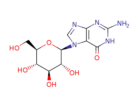 Molecular Structure of 41341-34-8 (7-β-D-glucopyranosylguanine)