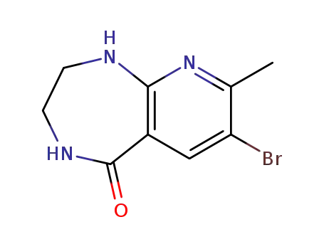 Molecular Structure of 55469-96-0 (7-bromo-8-methyl-1,2,3,4-tetrahydro-5H-pyrido[2,3-e][1,4]diazepin-5-one)