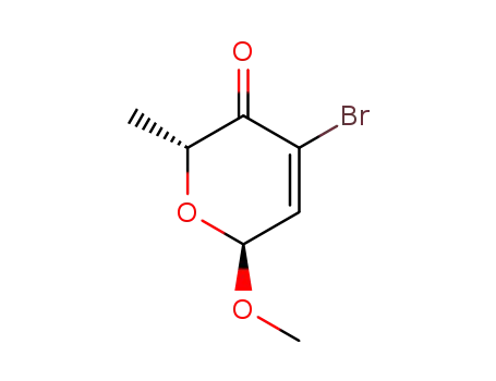 Molecular Structure of 55533-62-5 (4-bromo-6-methoxy-2-methyl-2H-pyran-3(6H)-one)