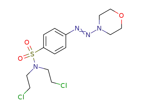 Molecular Structure of 55469-85-7 (N,N-bis(2-chloroethyl)-4-[(E)-morpholin-4-yldiazenyl]benzenesulfonamide)