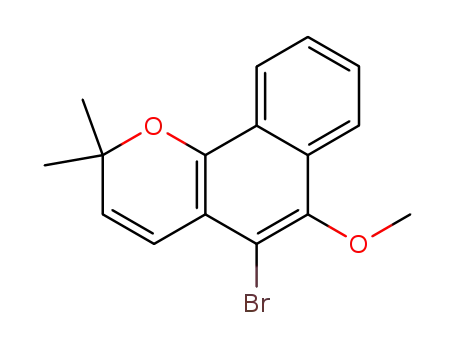 Molecular Structure of 909576-35-8 (5-bromo-6-methoxy-2,2-dimethyl-2H-naphtho[1,2-b]pyran)