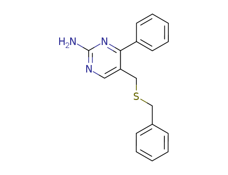 2-Pyrimidinamine,4-phenyl-5-[[(phenylmethyl)thio]methyl]- cas  61541-68-2