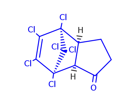 Molecular Structure of 5566-32-5 (4,5,6,7,8,8-hexachloro-2,3,3a,4,7,7a-hexahydro-1H-4,7-methanoinden-1-one)