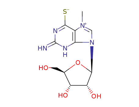 Molecular Structure of 55727-10-1 (7-METHYL-6-THIOGUANOSINE)