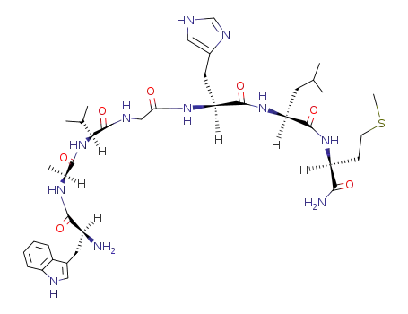 2-[[2-[[2-[[2-[2-[[2-amino-3-(1H-indol-3-yl)propanoyl]amino]propanoylamino]-3-methylbutanoyl]amino]acetyl]amino]-3-(1H-imidazol-5-yl)propanoyl]amino]-N-(1-amino-4-methylsulfanyl-1-oxobutan-2-yl)-4-methylpentanamide