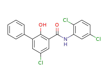 Molecular Structure of 5607-54-5 (5-Chloro-N-(2,5-dichlorophenyl)-2-hydroxy-(1,1'-biphenyl)-3-carboxamide)