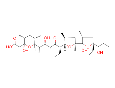 2H-Pyran-2-acetic acid,6-[(1S,2S,3S,5R)-5-[(2S,2'R,3'R,4S,5S,5'R)-5'-ethyloctahydro-2'-hydroxy-5'-[(1S)-1-hydroxypropyl]-2,3',4-trimethyl[2,2'-bifuran]-5-yl]-2-hydroxy-1,3-dimethyl-4-oxoheptyl]tetrahy