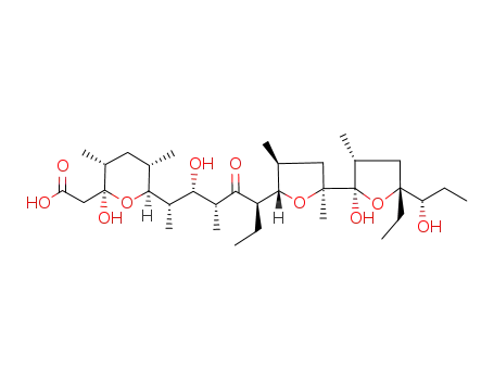 2-[(2S,3R,5S,6S)-6-[(2S,3S,4S,6R)-6-[(2S,3S,5S)-5-[(2R,3R,5R)-5-ethyl-2-hydroxy-5-[(1S)-1-hydroxypropyl]-3-methyloxolan-2-yl]-3,5-dimethyloxolan-2-yl]-3-hydroxy-4-methyl-5-oxooctan-2-yl]-2-hydroxy-3,5-dimethyloxan-2-yl]acetic acid