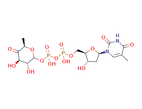 Molecular Structure of 7132-58-3 (thymidine diphosphate-6-deoxy-xylo-4-hexulose)