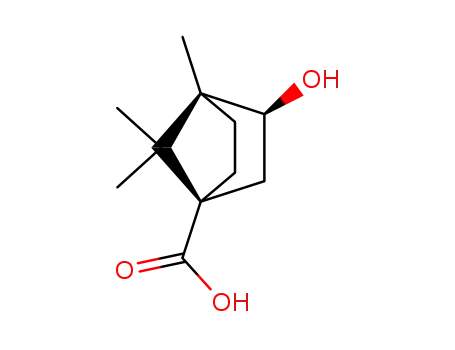 Molecular Structure of 10309-24-7 (Bicyclo[2.2.1]heptane-1-carboxylic acid, 3-hydroxy-4,7,7-trimethyl-,
exo-)