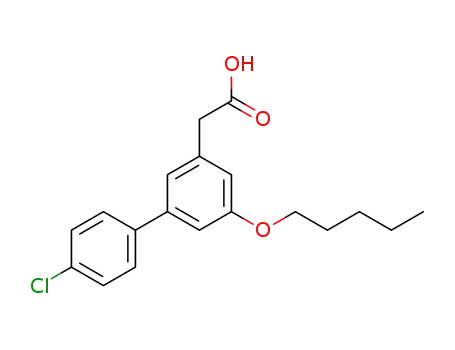 Molecular Structure of 61888-64-0 (4'-Chloro-5-pentoxy-3-biphenylacetic acid)