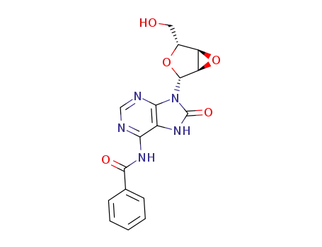 Molecular Structure of 62086-57-1 (9-(2,3-anhydropentofuranosyl)-6-(benzoylamino)-7,9-dihydro-8H-purin-8-one)
