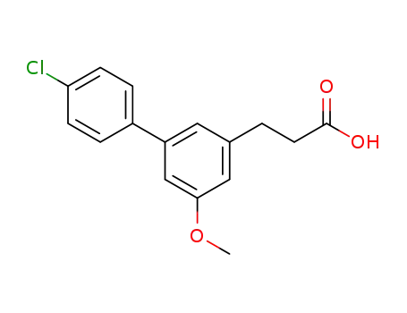Molecular Structure of 61888-68-4 (4'-Chloro-5-methoxy-3-biphenylpropionic acid)