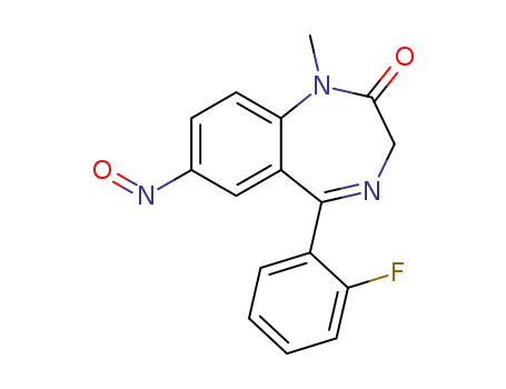 Molecular Structure of 79490-77-0 (5-(2-Fluorophenyl)-1,3-dihydro-1-methyl-7-nitroso-2H-1,4-benzodiazepin -2-one)