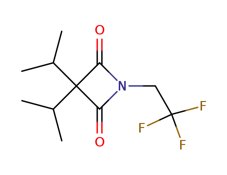 Molecular Structure of 56519-50-7 (2,4-Azetidinedione, 3,3-bis(1-methylethyl)-1-(2,2,2-trifluoroethyl)-)