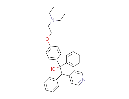 Molecular Structure of 56501-75-8 (1-(4-Diethylaminoethoxyphenyl)-1,2-di(phenyl)-2-(4-pyridyl)ethanol)