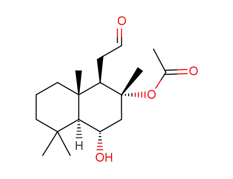(-)-(1R,2R,4S,4aS,8aS)-4-hydroxy-2,5,5,8a-tetramethyl-1-(2-oxo-ethyl)decahydro-2-naphthalenyl acetate