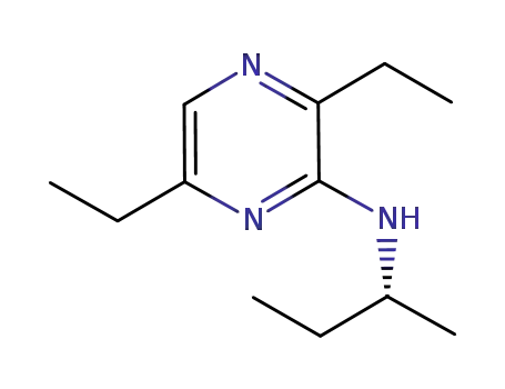 Molecular Structure of 622835-11-4 (Pyrazinamine, 3,6-diethyl-N-[(1R)-1-methylpropyl]- (9CI))