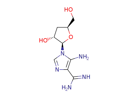Molecular Structure of 56220-44-1 ((4E)-3-(3-deoxypentofuranosyl)-5-(diaminomethylidene)-3,5-dihydro-4H-imidazol-4-imine)