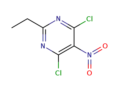 Molecular Structure of 6237-95-2 (4,6-DICHLORO-2-ETHYL-5-NITROPYRIMIDINE)