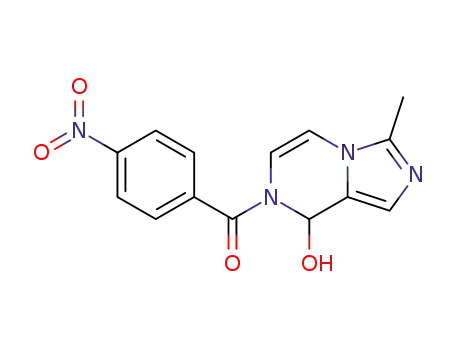 Molecular Structure of 56468-16-7 ((8-hydroxy-3-methylimidazo[1,5-a]pyrazin-7(8H)-yl)(4-nitrophenyl)methanone)