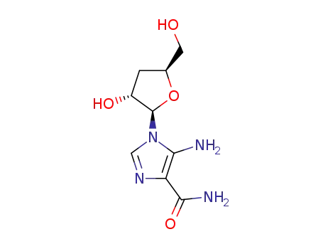 Molecular Structure of 56220-55-4 (5-amino-1-(3-deoxypentofuranosyl)-1H-imidazole-4-carboxamide)