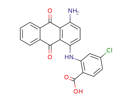 Molecular Structure of 729580-53-4 (2-(4-amino-9,10-dioxo-9,10-dihydro-[1]anthrylamino)-4-chloro-benzoic acid)