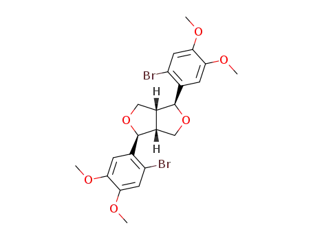 Molecular Structure of 20610-45-1 ((+/-)-1<i>c</i>,4<i>c</i>-bis-(2-bromo-4,5-dimethoxy-phenyl)-(3a<i>r</i>,6a<i>c</i>)-tetrahydro-furo[3,4-<i>c</i>]furan)