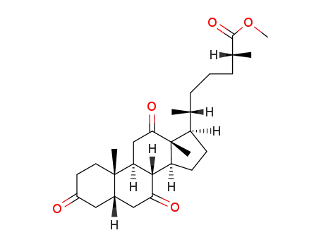 Molecular Structure of 56247-73-5 (3,7,12-Trioxo-5β-cholestan-26-oic acid methyl ester)