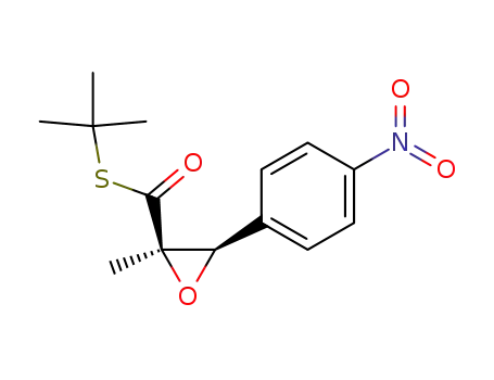 Molecular Structure of 56403-10-2 (S-tert-butyl 2-methyl-3-(4-nitrophenyl)oxirane-2-carbothioate)