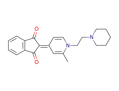 Molecular Structure of 62295-52-7 (2-[[1,4-Dihydro-2-methyl-1-(2-piperidinoethyl)pyridin]-4-ylidene]indane-1,3-dione)