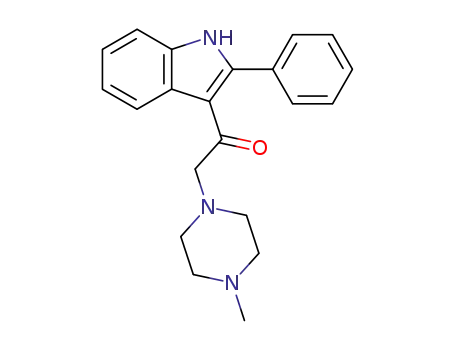 Molecular Structure of 62367-99-1 (2-(4-methylpiperazin-1-yl)-1-(2-phenyl-1H-indol-3-yl)ethanone)
